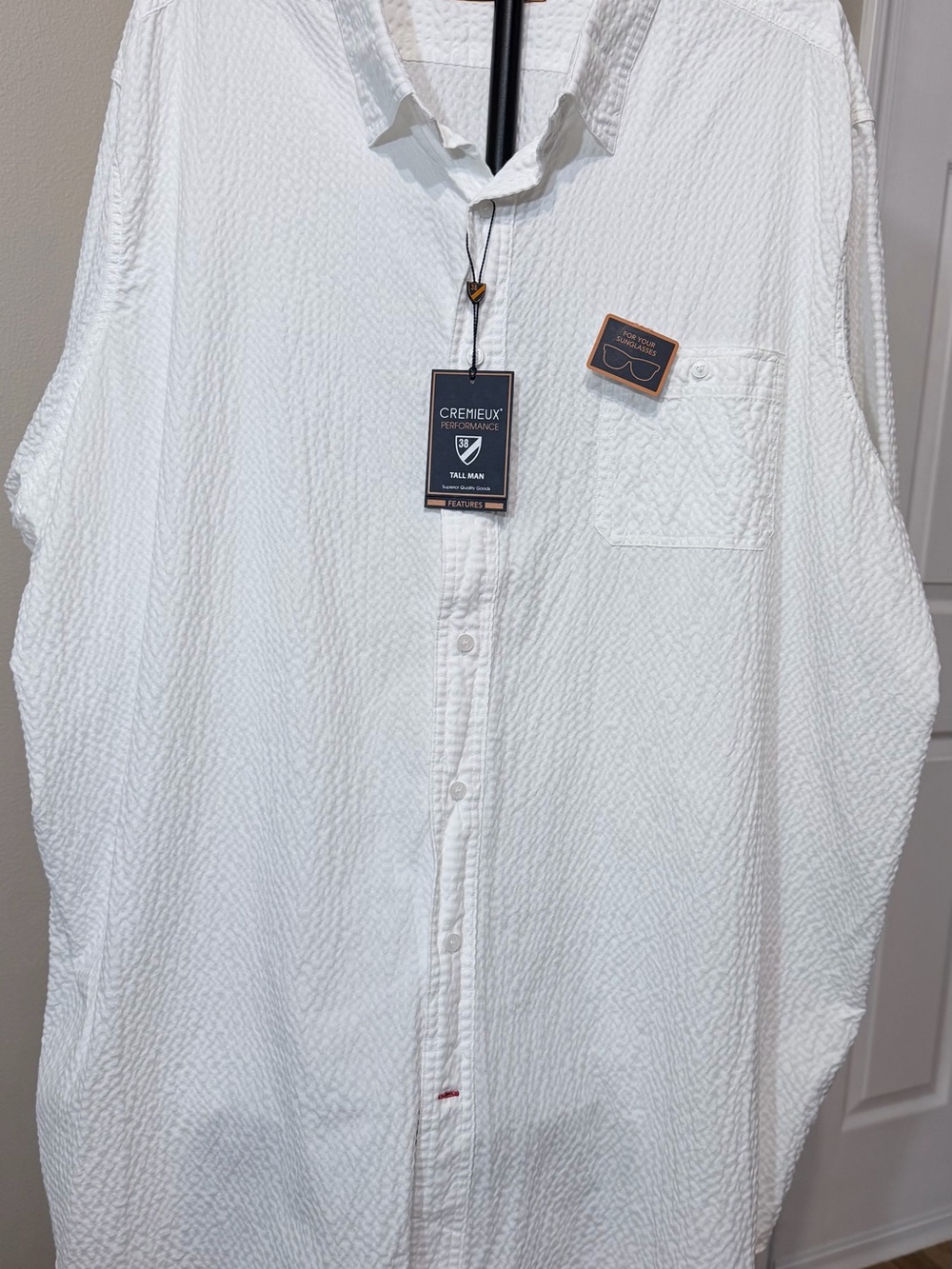 NWT Men’s CREMIEUX Performance 4XT short Sleeve White